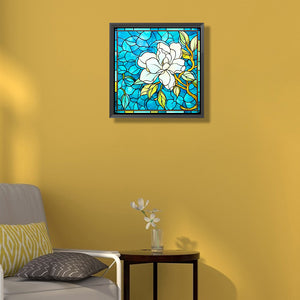 Stained Glass Jasmine 40*40CM (canvas) Full Round Drill Diamond Painting