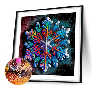 Winter Snowflakes 30*30CM (canvas) Full Round Drill Diamond Painting