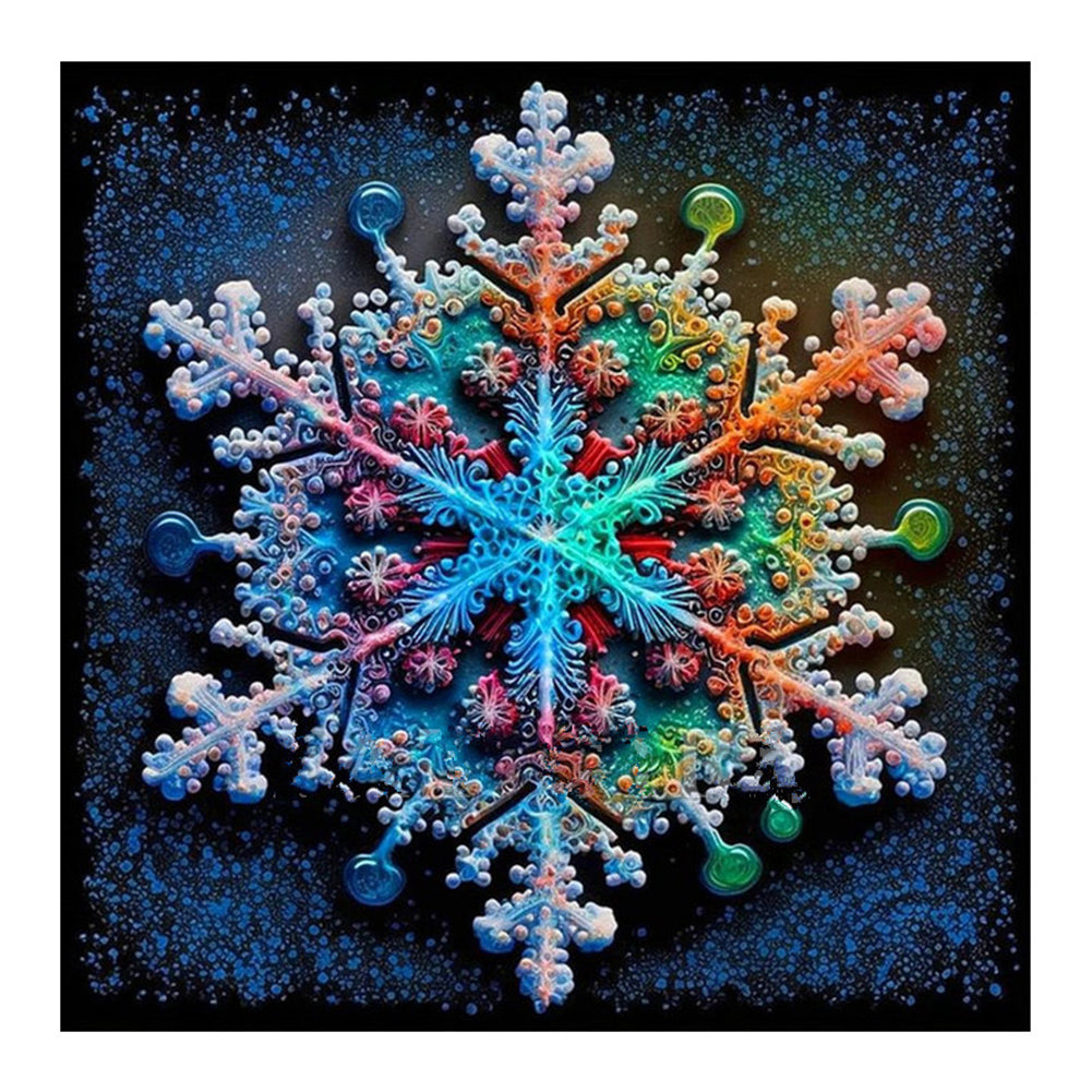 Winter Snowflakes 30*30CM (canvas) Full Round Drill Diamond Painting