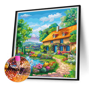 Mountain Scenery 30*30CM (canvas) Full Round Drill Diamond Painting