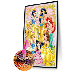 Disney Princesses 30*50CM (canvas) Full Round Drill Diamond Painting