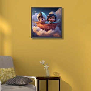 Aladdin And Princess Jasmine Cartoon Version 50*50CM (canvas) Full Round Drill Diamond Painting