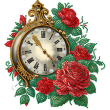 Load image into Gallery viewer, Flowers And Clock 30*30CM (canvas) Partial Special-Shaped Drill Diamond Painting
