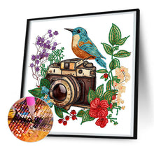 Load image into Gallery viewer, Flowers And Camera 30*30CM (canvas) Partial Special-Shaped Drill Diamond Painting
