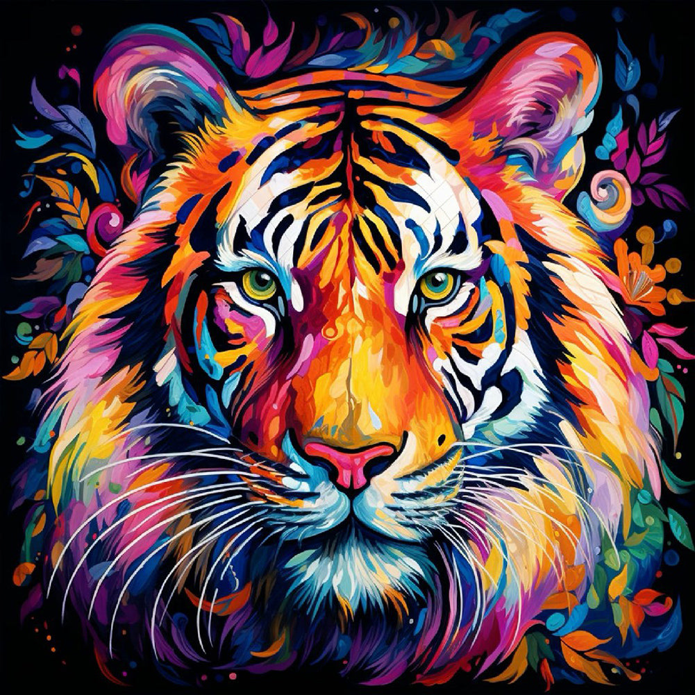 Tiger Head 30*30CM (canvas) Full Round Drill Diamond Painting