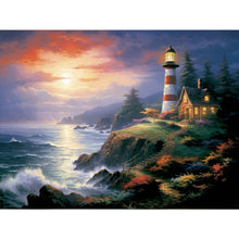 Load image into Gallery viewer, Seaside Lighthouse 40*30CM (canvas) Full Round Drill Diamond Painting
