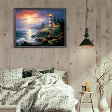 Load image into Gallery viewer, Seaside Lighthouse 40*30CM (canvas) Full Round Drill Diamond Painting
