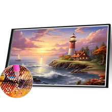 Load image into Gallery viewer, Seaside Lighthouse 40*30CM (canvas) Full Round Drill Diamond Painting
