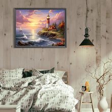 Load image into Gallery viewer, Seaside Lighthouse 40*30CM (canvas) Full Round Drill Diamond Painting
