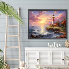 Load image into Gallery viewer, Seaside Lighthouse 40*30CM (canvas) Full Round Drill Diamond Painting
