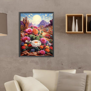 Desert Cactus Flower 30*40CM (canvas) Full Round Drill Diamond Painting