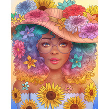 Load image into Gallery viewer, Sunflower Eyes Girl 40*50CM (canvas) Full Round AB Drill Diamond Painting
