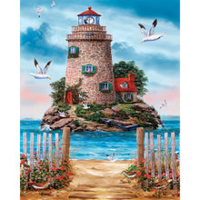 Load image into Gallery viewer, Island Lighthouse 40*50CM (canvas) Full Round AB Drill Diamond Painting
