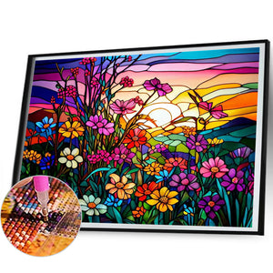 Sunset Daisy 50*40CM (canvas) Full Square Drill Diamond Painting