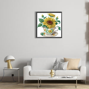 Sunflower 30*30CM (canvas) Partial Special-Shaped Drill Diamond Painting