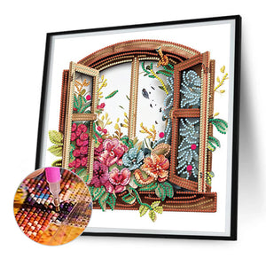 Windowsill 30*30CM (canvas) Partial Special-Shaped Drill Diamond Painting