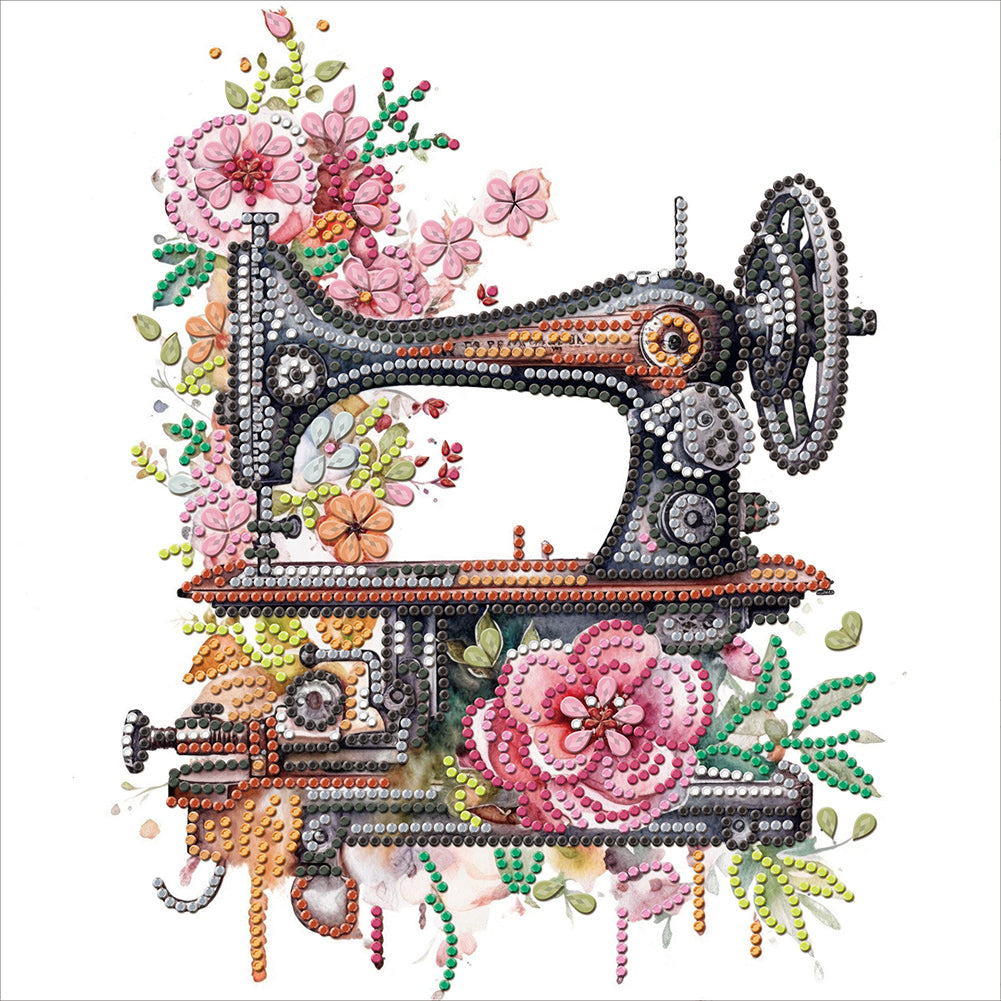 Sewing Machine 30*30CM (canvas) Partial Special-Shaped Drill Diamond Painting