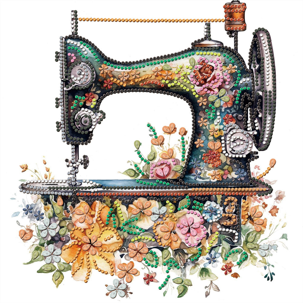 Sewing Machine 30*30CM (canvas) Partial Special-Shaped Drill Diamond Painting