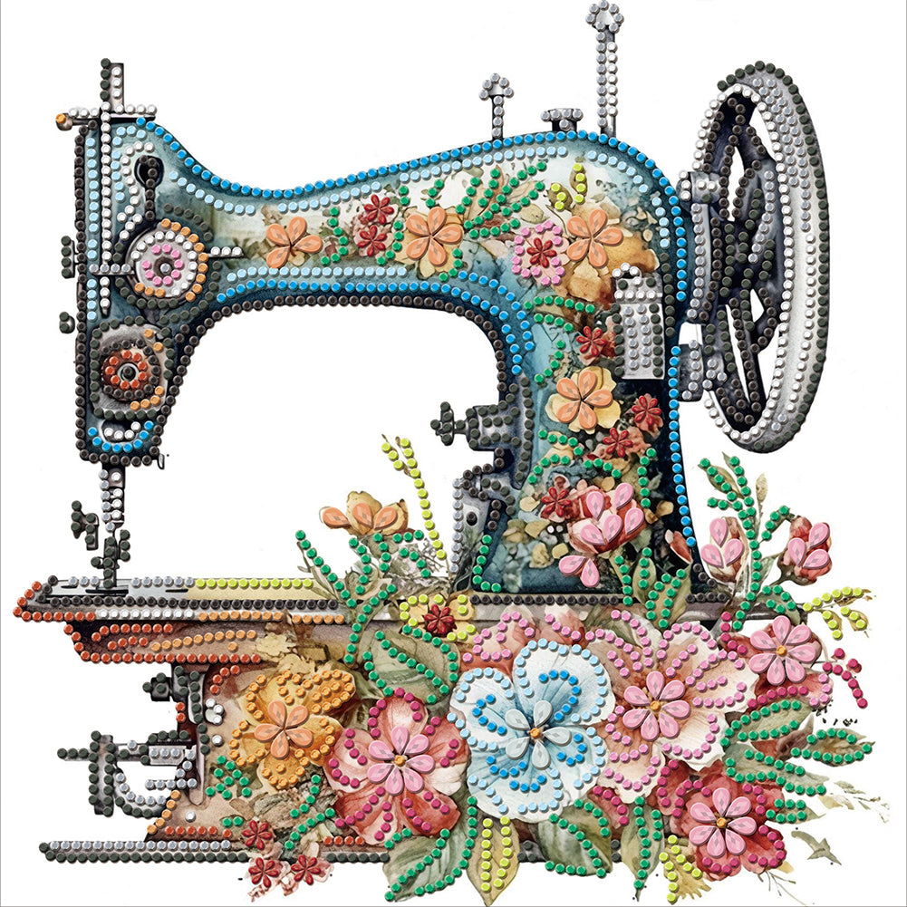 Sewing Machine 30*30CM (canvas) Partial Special-Shaped Drill Diamond Painting