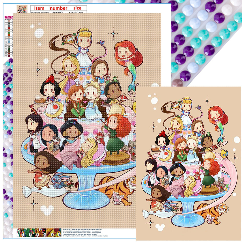 Disney Princess 50*70CM (canvas) Full Round Drill Diamond Painting