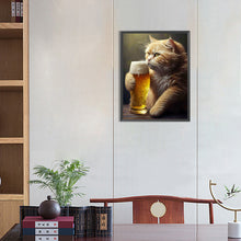 Load image into Gallery viewer, Beer Cat 30*40CM (canvas) Full Round Drill Diamond Painting
