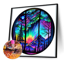 Load image into Gallery viewer, Round Card Aurora Night Scene 30*30CM (canvas) Full Round Drill Diamond Painting
