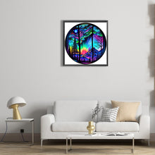 Load image into Gallery viewer, Round Card Aurora Night Scene 30*30CM (canvas) Full Round Drill Diamond Painting
