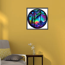 Load image into Gallery viewer, Round Card Aurora Night Scene 30*30CM (canvas) Full Round Drill Diamond Painting
