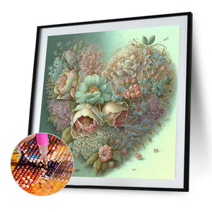 Heart Bouquet 40*40CM (canvas) Full Round Drill Diamond Painting