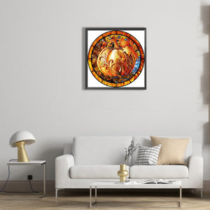 Autumn Pumpkin Medallion Painting 30*30CM (canvas) Full Round Drill Diamond Painting