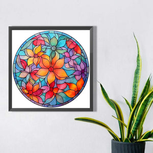 Stained Glass 40*40CM (canvas) Full Round AB Drill Diamond Painting