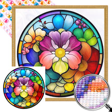 Load image into Gallery viewer, Stained Glass 40*40CM (canvas) Full Round AB Drill Diamond Painting
