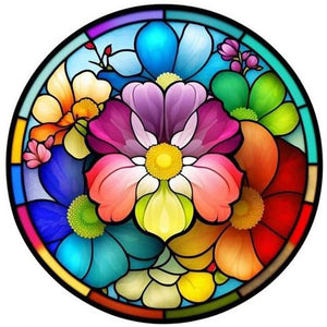 Stained Glass 40*40CM (canvas) Full Round AB Drill Diamond Painting