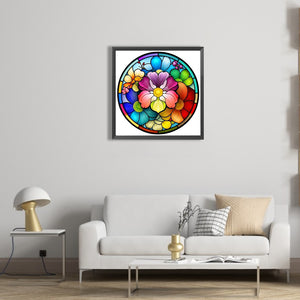 Stained Glass 40*40CM (canvas) Full Round AB Drill Diamond Painting