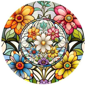 Stained Glass 40*40CM (canvas) Full Round AB Drill Diamond Painting