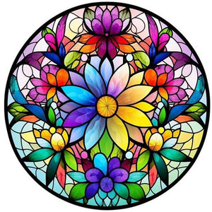 Stained Glass 40*40CM (canvas) Full Round AB Drill Diamond Painting