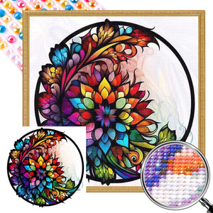 Stained Glass 40*40CM (canvas) Full Round AB Drill Diamond Painting