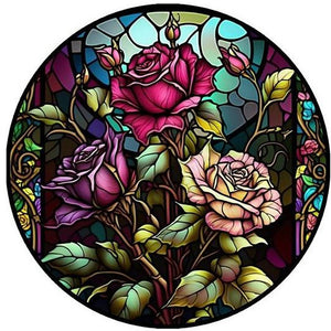 Stained Glass 40*40CM (canvas) Full Round AB Drill Diamond Painting