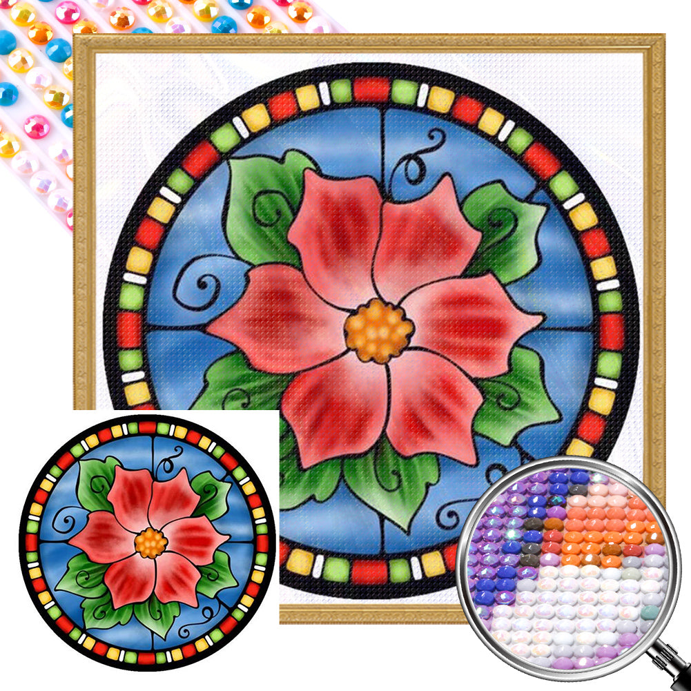 Stained Glass 40*40CM (canvas) Full Round AB Drill Diamond Painting