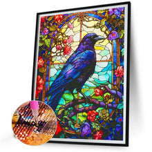 Load image into Gallery viewer, Stained Glass Crow 30*40CM (canvas) Full Square Drill Diamond Painting
