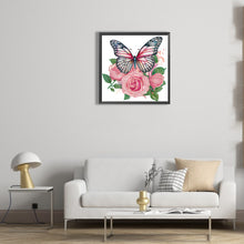 Load image into Gallery viewer, Flowers And Butterflies 30*30CM (canvas) Partial Special-Shaped Drill Diamond Painting
