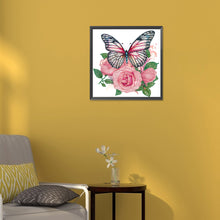 Load image into Gallery viewer, Flowers And Butterflies 30*30CM (canvas) Partial Special-Shaped Drill Diamond Painting
