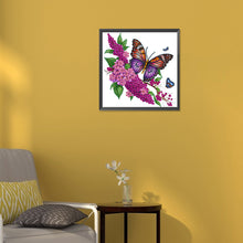 Load image into Gallery viewer, Flowers And Butterflies 30*30CM (canvas) Partial Special-Shaped Drill Diamond Painting
