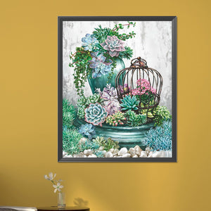 Succulent Plants 40*50CM (canvas) Full Round AB Drill Diamond Painting