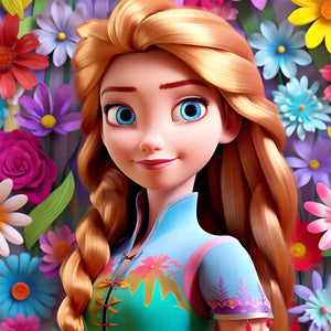 Princess Elsa 40*40CM (canvas) Full Square AB Drill Diamond Painting