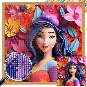 Princess Mulan 40*40CM (canvas) Full Square AB Drill Diamond Painting