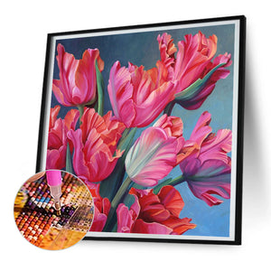 Pink Tulip 30*30CM (canvas) Full Round Drill Diamond Painting