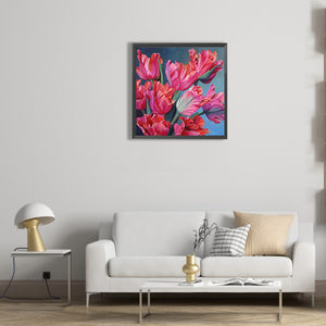 Pink Tulip 30*30CM (canvas) Full Round Drill Diamond Painting