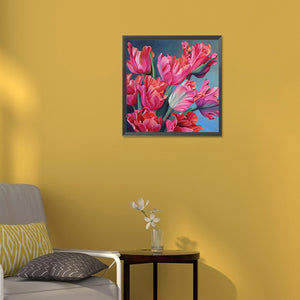 Pink Tulip 30*30CM (canvas) Full Round Drill Diamond Painting