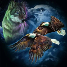 Load image into Gallery viewer, Late Night Eagle And Wolf 40*40CM (canvas) Full Round Drill Diamond Painting
